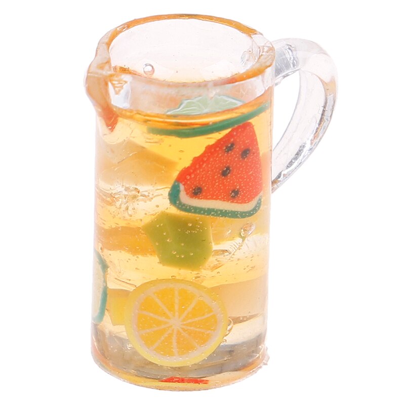1/12 Dollhouse Miniature Accessories Mini Resin Fruit Tea Cup Simulation Miniature Drinks Model Toy Doll Home Decoration 1Pc