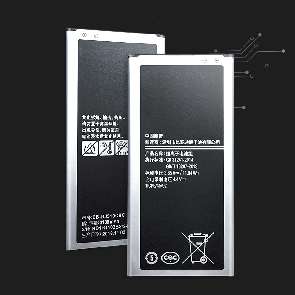 Bateria EB-BJ510CBE para samsung galaxy, bateria para samsung galaxy j5 2016 j510 j510f e samsung j1 j2 j3 j5 j7 2015 2016 2017 eb bi510cbe/bj120cbe