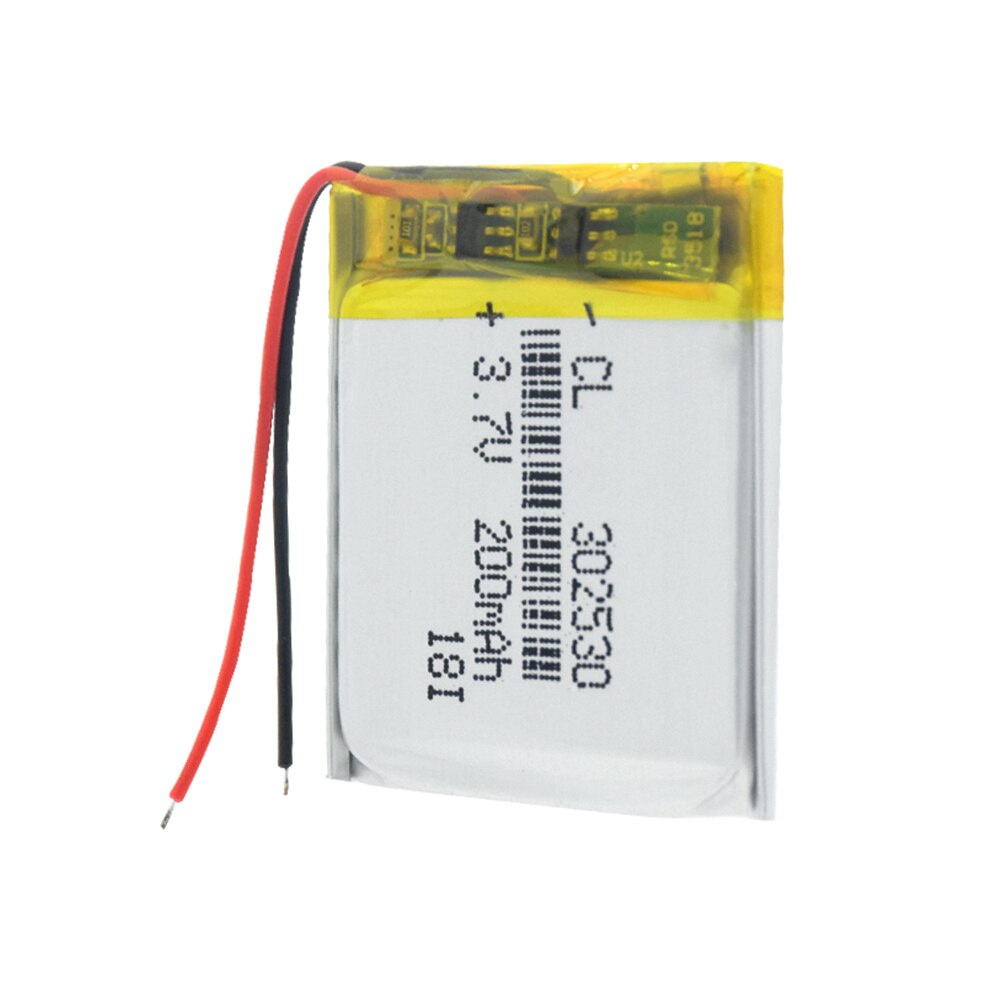 Batteria ricaricabile ai polimeri di litio agli ioni di litio ricaricabile da 3.7V volt 302530 200mAh da 2 pezzi