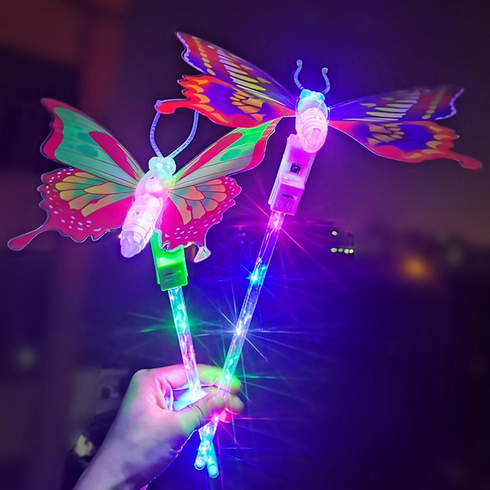 5 stk. kid legetøj nat oplyst led glødende blinkende farverig eventyrstavestok fest