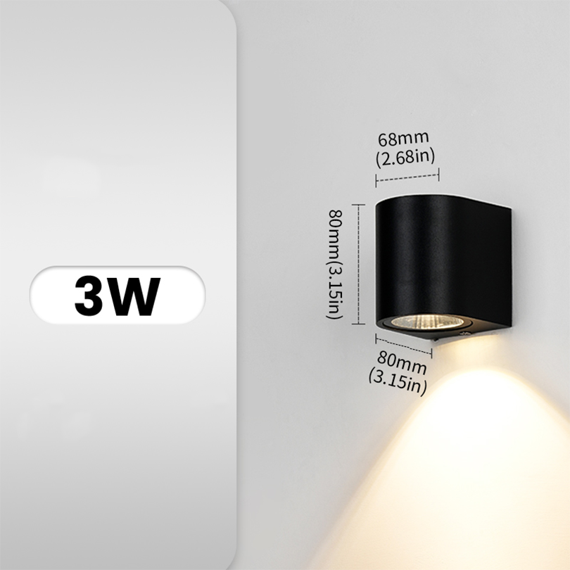 LED-Wandleuchten für Höhle Innen- und Außenbereich, IP66, wasserdicht, nach oben und unten, 6 W, LED-Wandleuchte, oberflächenmontiertes LED-Licht für Höhle Garten, Veranda: Warmes Weiß / 6w