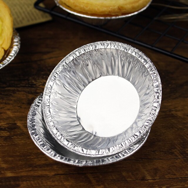 Moldes desechables de aluminio para tartas/tartas de 250 pulgadas, moldes para hornear Muffin Cupcake, vasos de papel de aluminio, 2,5 unids/paquete