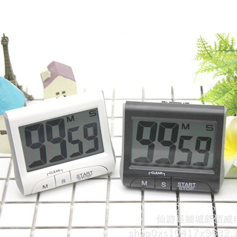 LCD Digital Display Timer Multifunctional Portable Kitchen Timer With Alarm Clock & Countdown Memory Function Cooking Timer
