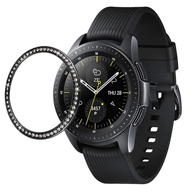 Étui pour montre Samsung Galaxy, cadran diamanté, S3, S2, frontier, classique, sport, adhésif, 42 mm, 46 mm, accessoires: black / Galaxy watch 42mm