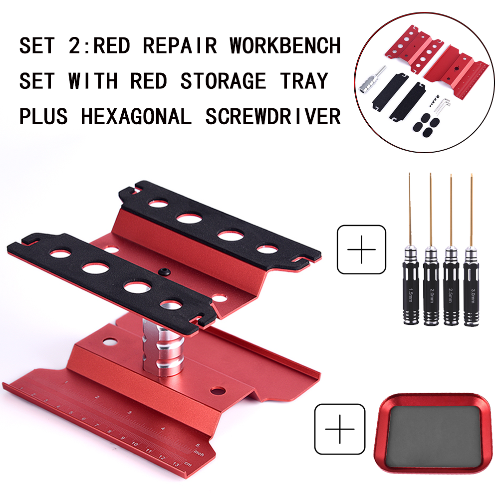 Herramienta de coche RC, soporte de trabajo de elevación, plataforma de montaje, estación de reparación giratoria de 360 grados para coche trepador de Buggy 1/10 1/8: Multicolor