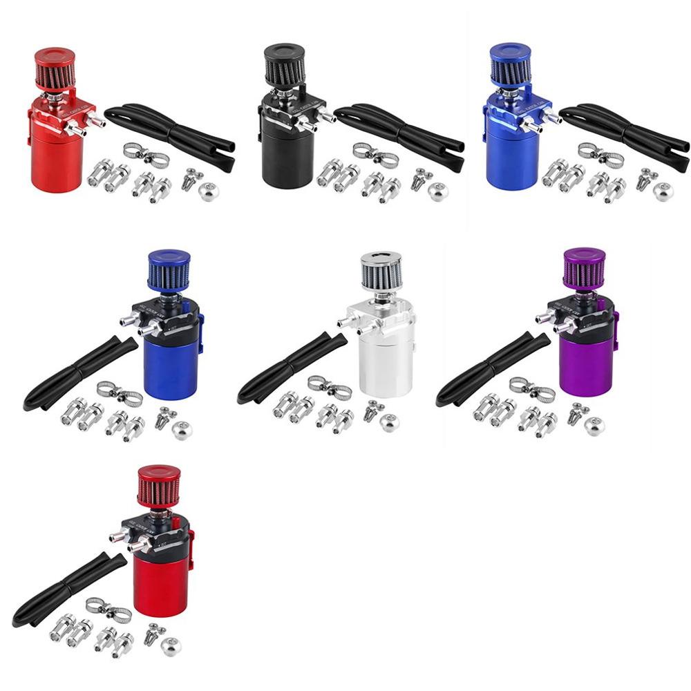 Universal 300ML Aluminum Car Engine Oil Catch Can Kit Air Oil Separator Tank Cylinder Baffled Reservoir