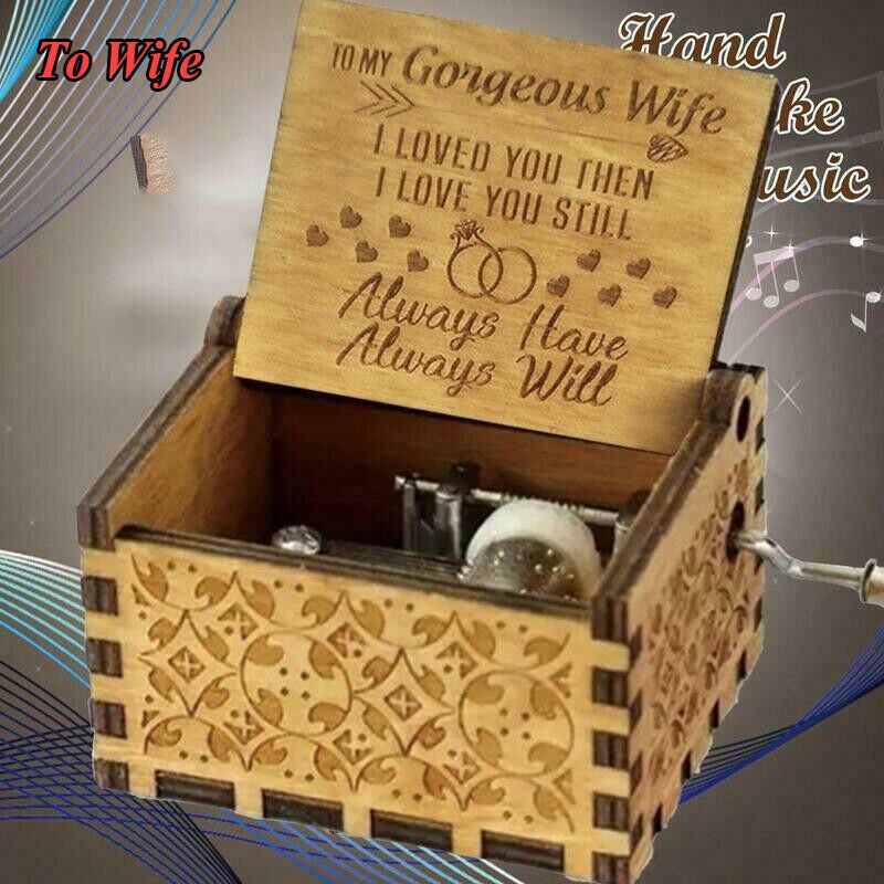 You Are My Sunshine-Wooden Engraved Music Box for Mom/Dad To Daughter/Son Music Boxes Home Decor: B