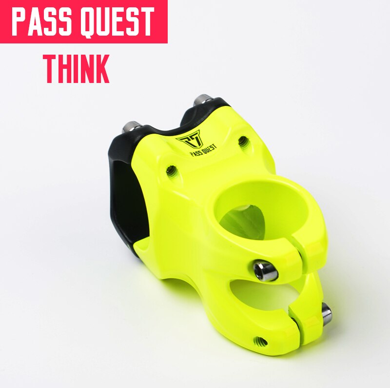 PASS QUEST alloy Bicycle stem DJ/AM/FR/DH Downhill Mountain Bike stem 0 degree 45MM Stem for XC AM MTB Mountain Bike Bicycle: Fluorescent yellow