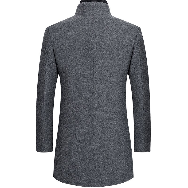 Bolubao merke ullfrakk herre ensfarget casual slim fit overfrakk vinter komfortabel ullblandinger kåper herre