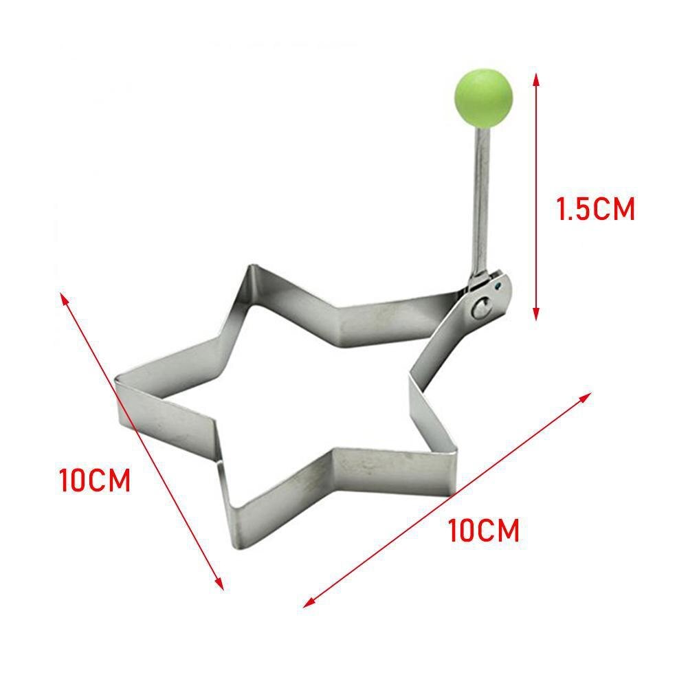 4 estilo frito diy ovos molde de aço inoxidável bonito em forma ovo frito anéis molde alimentos cozinhar cozinha ferramentas café da manhã moldes: Pentagram