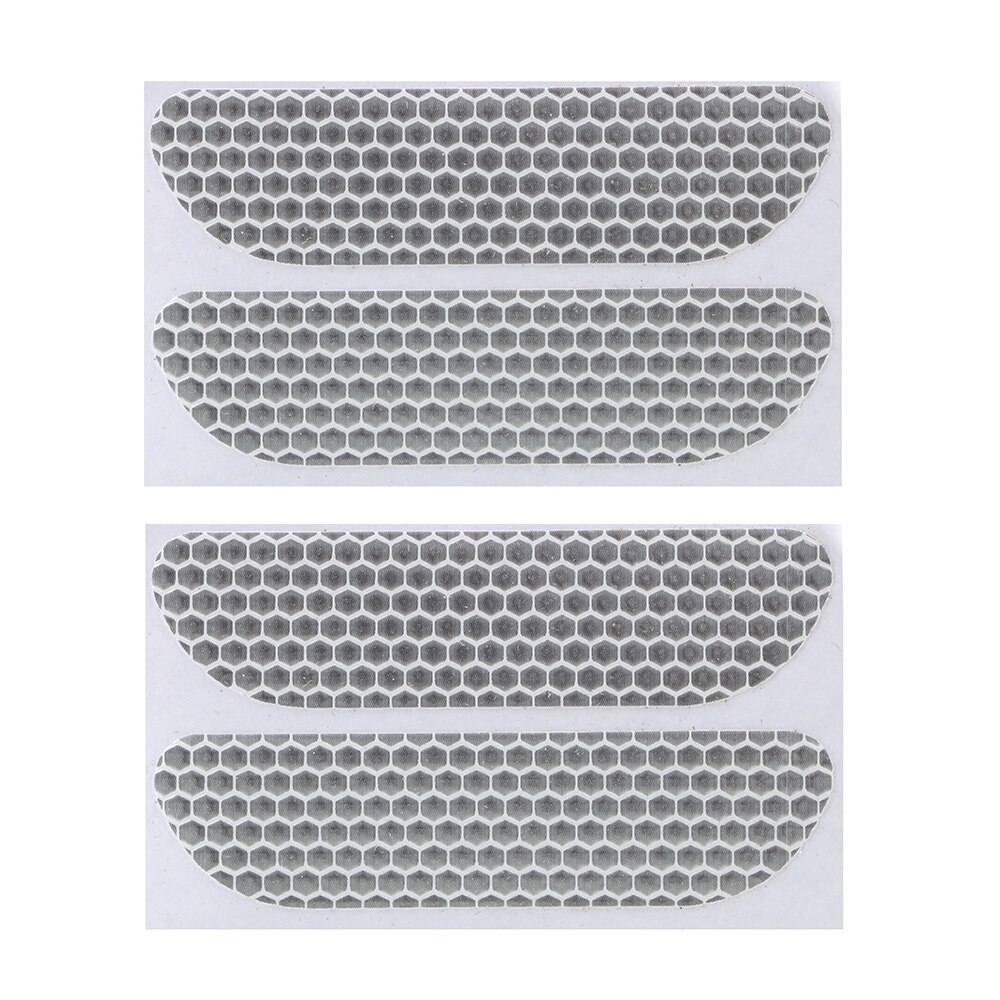 Yosolo 4 stuks/set reflecterende stickers voor auto's waarschuwingstape reflecterende strips autodeur wiel wenkbrauw sticker sticker veiligheidsmarkering: Zilver