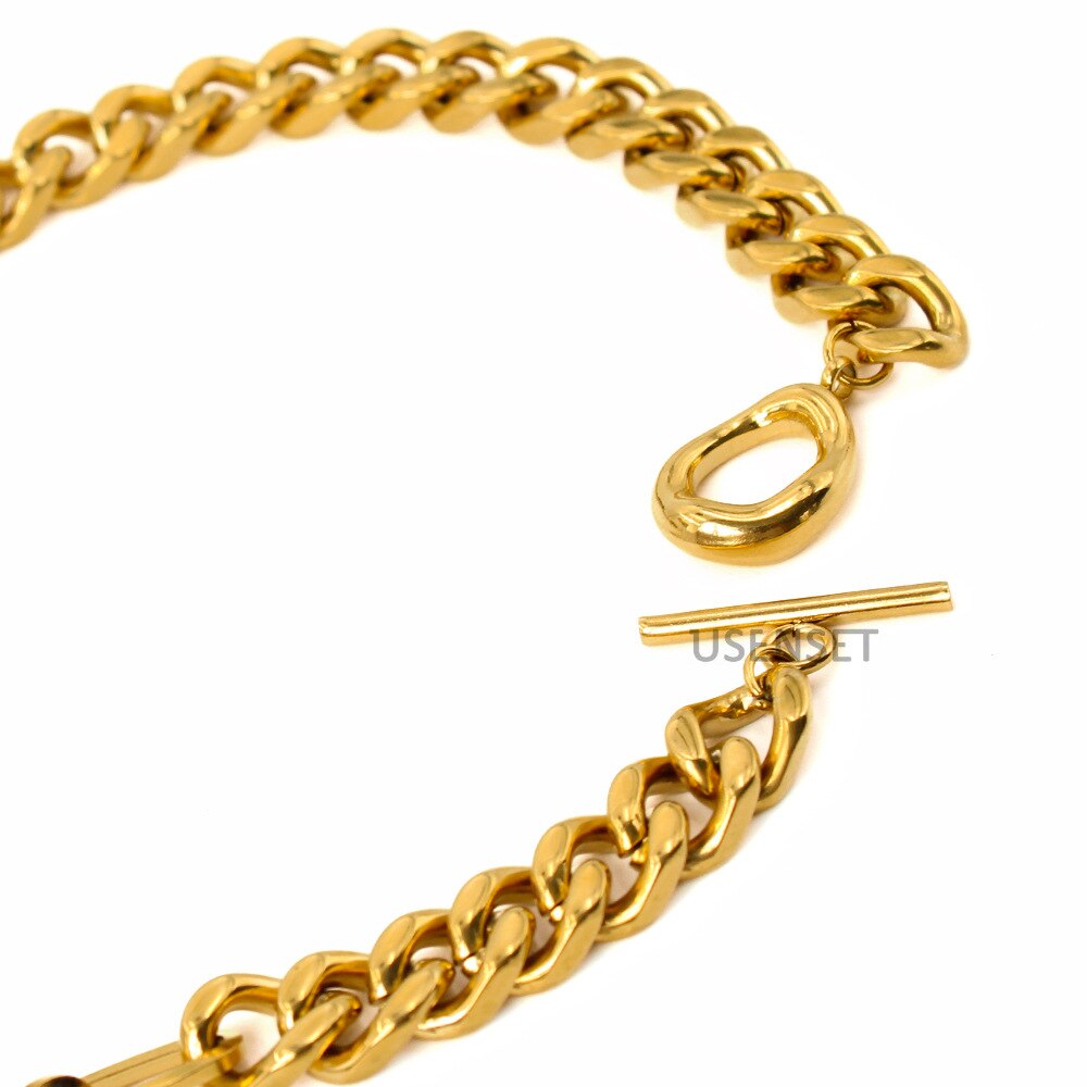 Girocollo a catena Hip-Hop per uomo e donna collana a catena O Patchwork con cordolo in acciaio inossidabile 18K placcatura sottovuoto