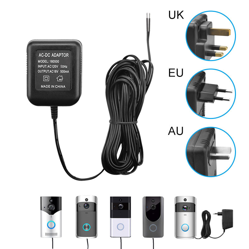 EU Plug 18V Lading AC Transformator Oplader voor EKEN ZXTOP Wifi Draadloze Deurbel Camera Power Adapter IP Video Intercom ring cam
