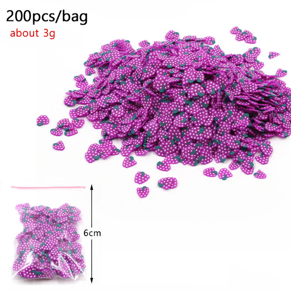 200Pcs Fruit Slices Addition For Slime Supplies Accessories All Topping For Slime Charms Beads Filler Slimes Decoration Kit Toys: K