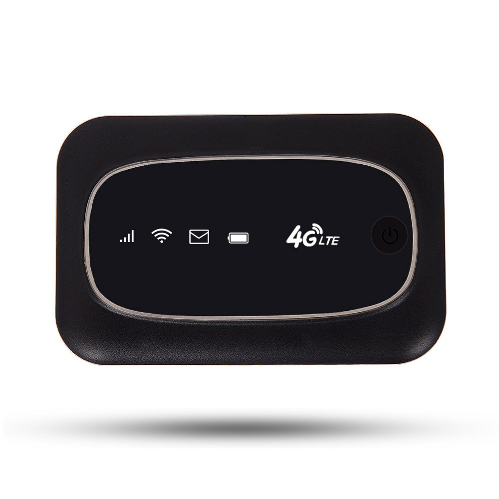 Arealer  m7 wifi router 4g lte cat 4 150m ulåst mobil mifis bærbar hotspot trådløs wifi router med sim-kortslot: Sort
