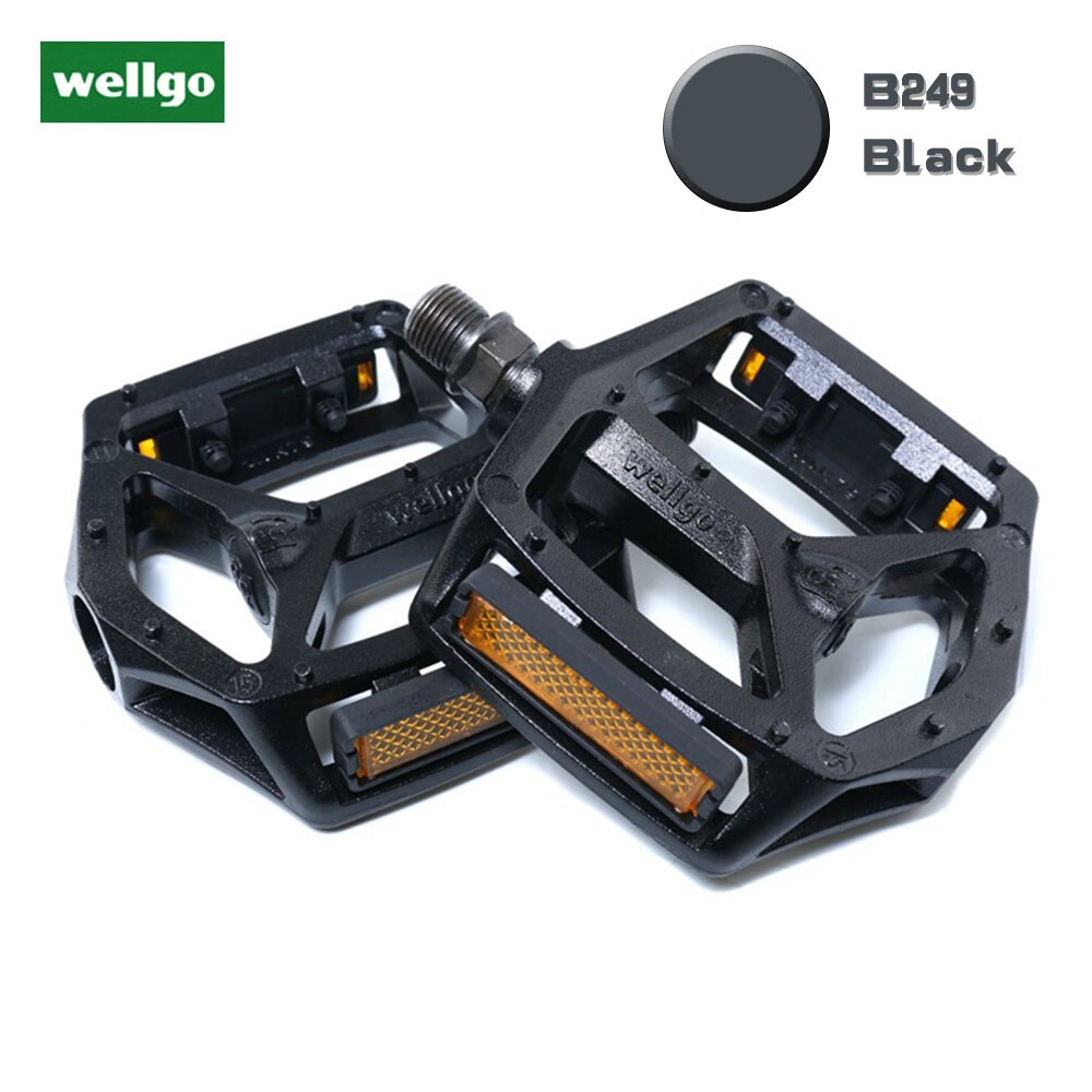 Wellgo B249 Radfahren Pedal Ultraleicht Aluminium Leichte 2 Farben DU Lager Pedale Mountainbike Fahrrad Pedale: black
