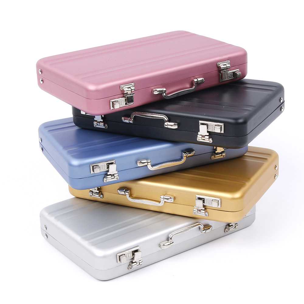 Metal Business ID Credit Card Holder Mini Suitcase Bank Card Holder Box Case