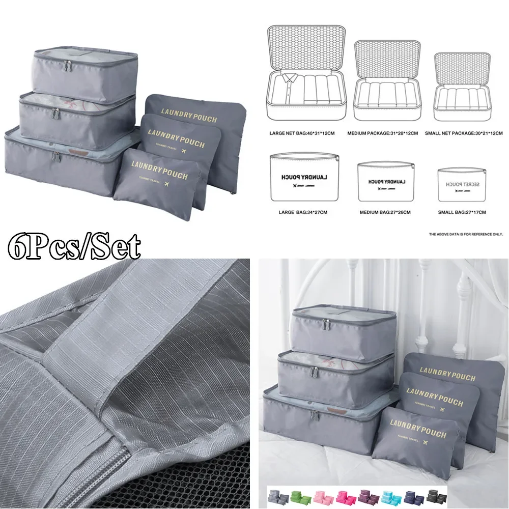 8/7/6 Stuks Set Reisorganisator Opbergzakken Koffer Verpakking Cubes Set Koffers Draagbare Opvouwbare Bagage Kleding Schoen netjes Pouch