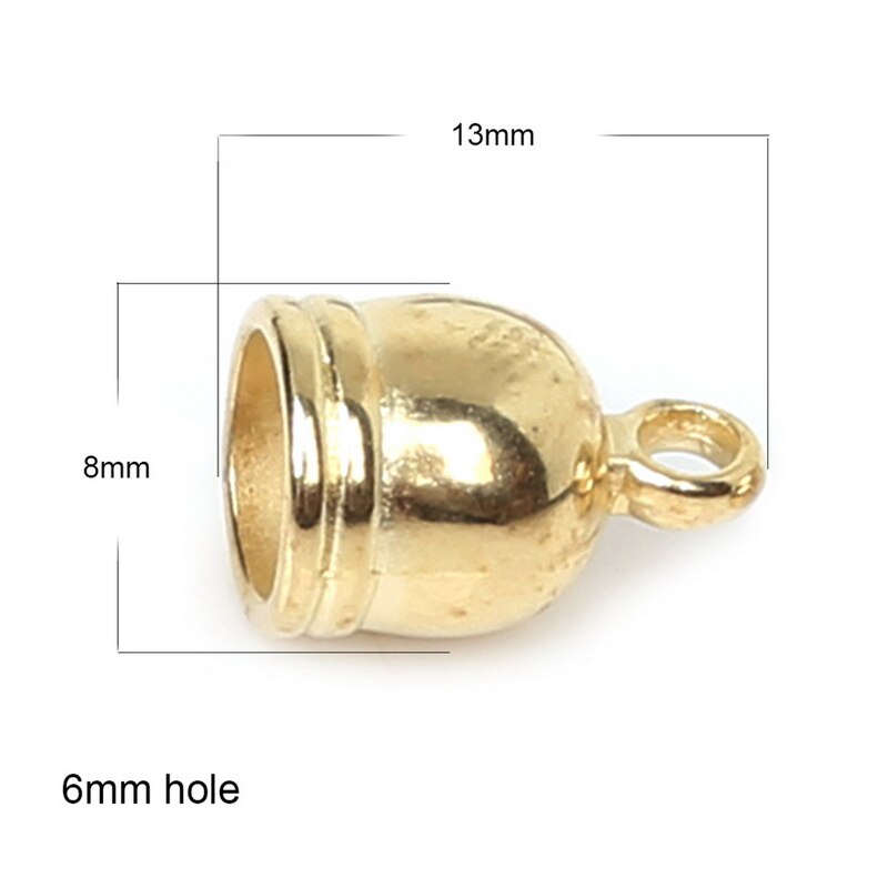 150pcs/lot Necklace End Tip Tassel Caps Beads Cap End Cap For Jewelry Making DIY Handmade Jewelry Finding: 8x13mm gold