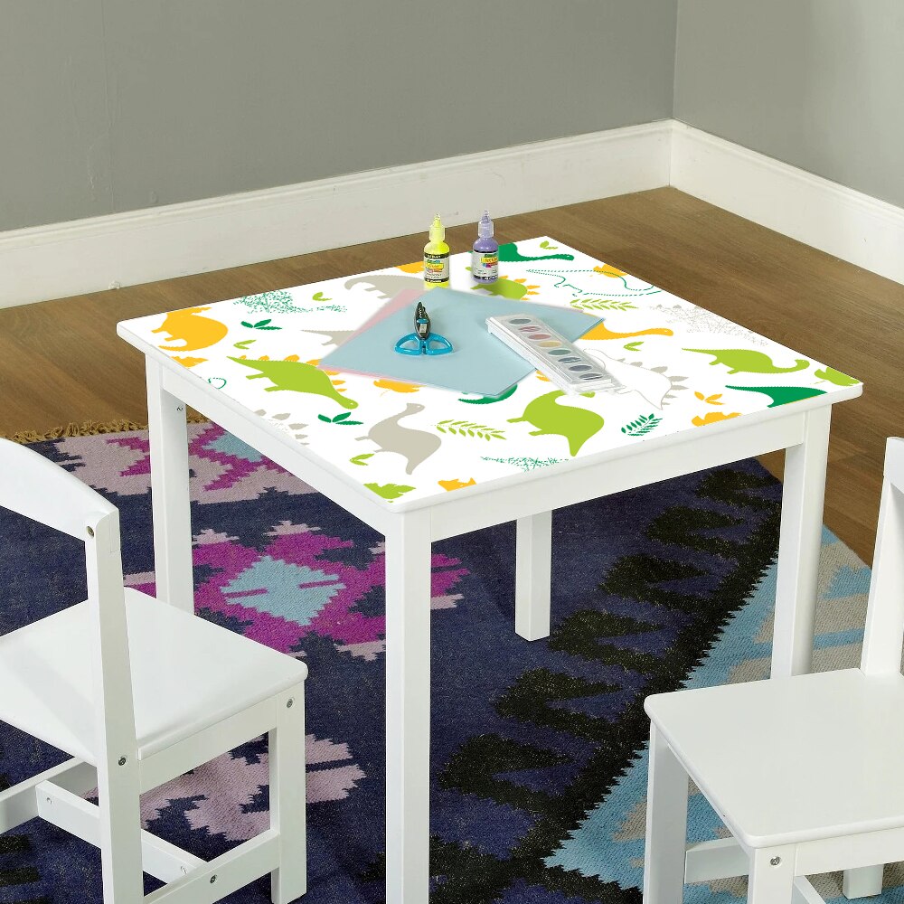 55x55cm Cartoon Dinosaur Tablecloth DIY Home Decor PVC Table Sticker For Kids Room Study Decoration Waterproof Desk Cover Decal