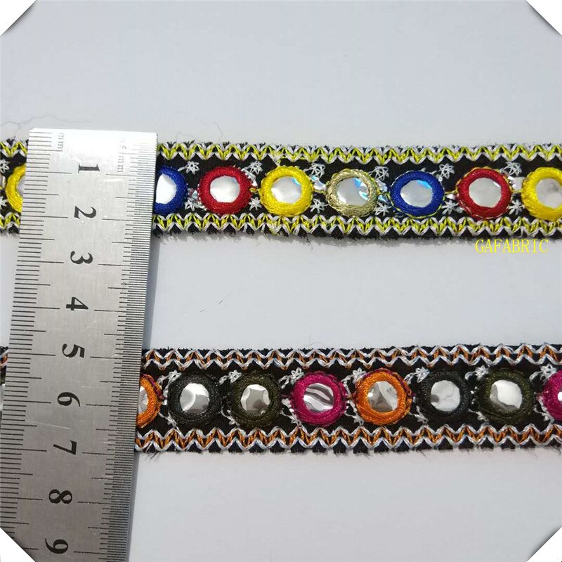 5 yards FABRIC Embroidery 3D Polyester Webbing Colorful Embroidered Webbing 2 CM Width Woven Webbing