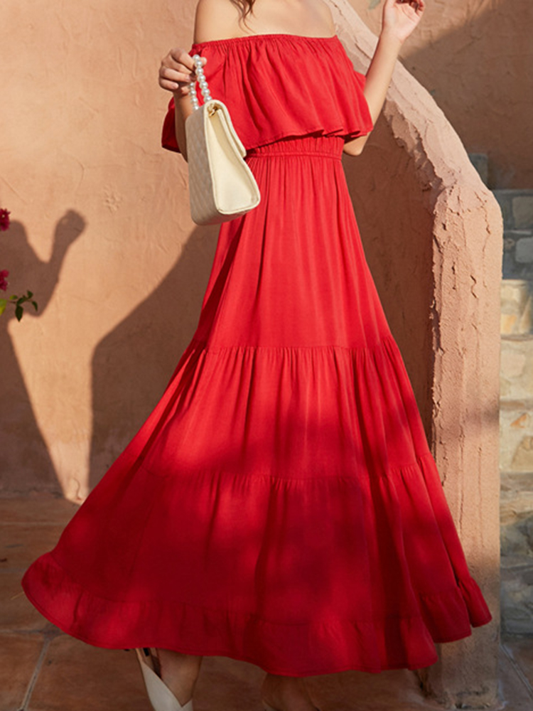 Geplooide Lange Strand Jurk Vrouwen Elegante Off Shoulder Sexy Bodycon Jurk Wit Vintage Zomer Backless Maxi Jurk Boho Zonnejurk