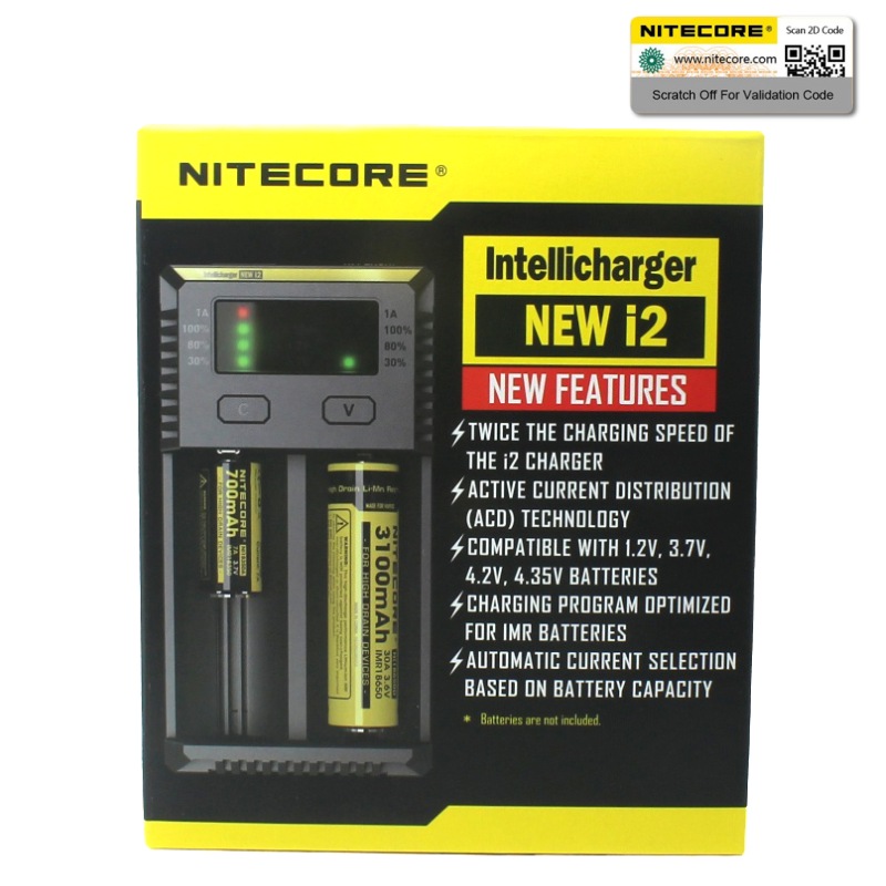 NITECORE NEWI2 Digicharger LCD Intelligent Circuitry li-ion for 16340 14500 18650 18750 26650 battery charger 3.7V carregador