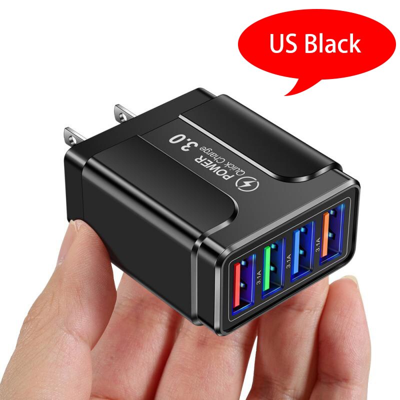 EU European KR Plug Adapter Japan China US To EU Travel Power Adapter Electric Plug Converter Charger Socket AC Outlet: black US