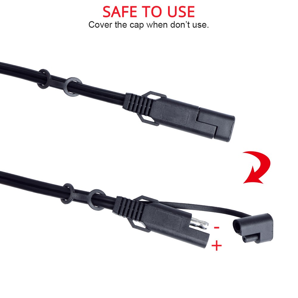 12V Motorcycle Battery Charger Cable Terminal To SAE Quick Disconnect Cable Motorcycle Battery Output Terminal Ring Connector