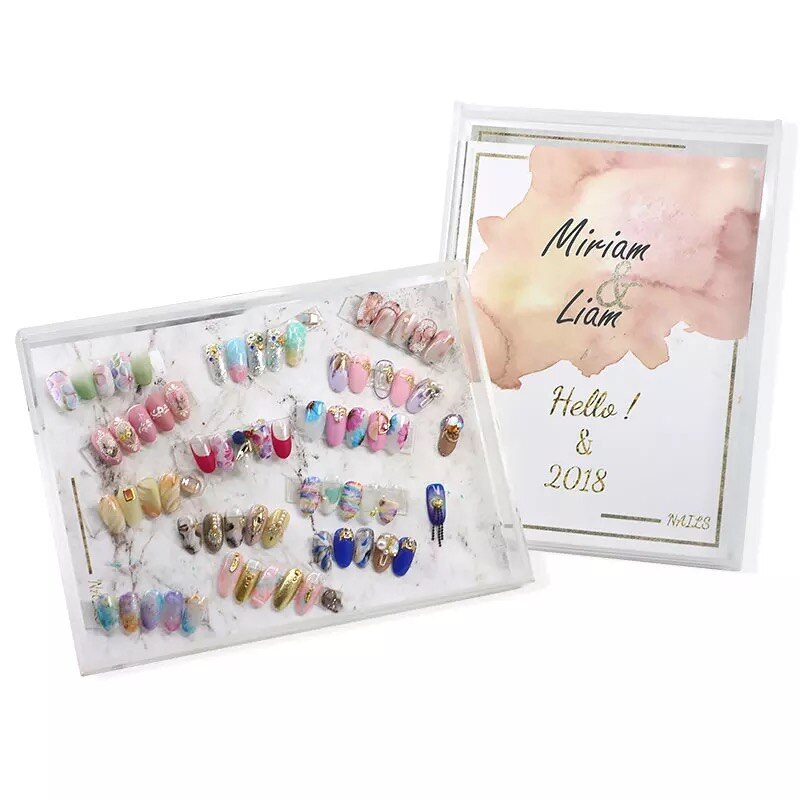 Nail Kleur Display Board Acryl Nail Tips Storage Stand Professionele Stofdicht Nail Art Winkel Display Box Nail Tips opslag