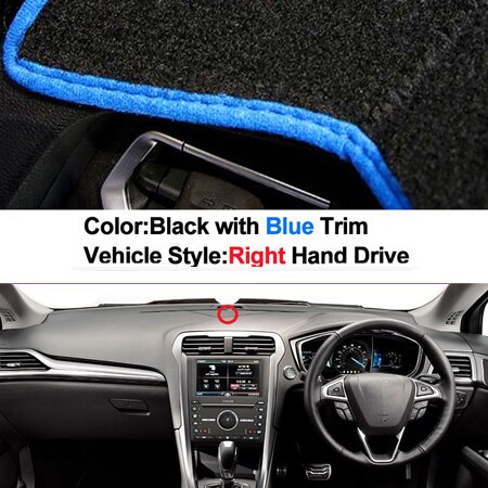 Cubierta interior para salpicadero de coche, tapete, capa, 2 capas, para Ford Fusion / Mondeo LHD RHD: RHD Blue