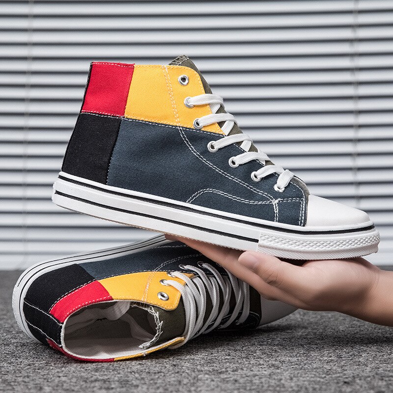 Luozheke high top sneakers herre lærred sko efterår vulkaniseret sko drenge sneakers klassiske unisex sneakers forår sko mand