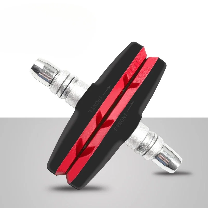 Un par de bloques de freno de bicicleta, herramientas de goma para ciclismo, piezas de bicicleta de montaña y carretera, almohadillas ligeras para zapatos de freno en V, accesorios para bicicleta: Rojo