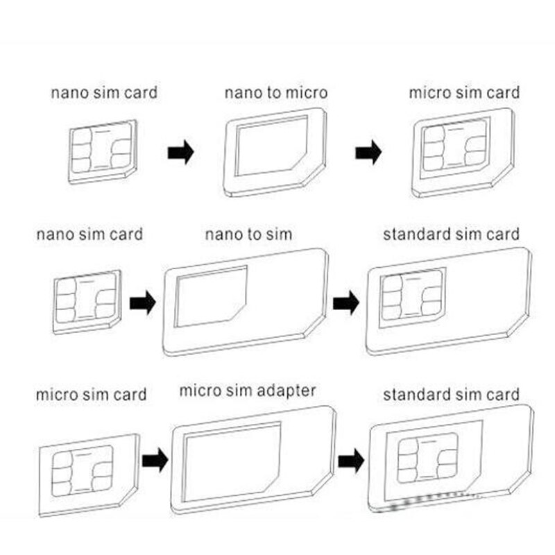 Tianjie Nano Sim Card Adapter 4 In 1 Micro Sim Adapter Met Eject Pin Key