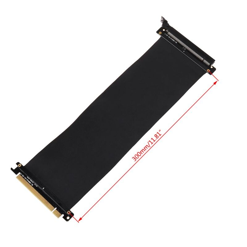 Højhastigheds pc-grafikkort pci express 3.0 16x fleksibelt stik kabelstigningskortudvidelsesportadapter til gpu med antijam: 30cm
