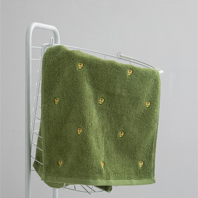 34X75Cm 100% Katoen Mode Avocado Geborduurde Thicken Handdoek Zachte Absorberende Badkamer Volwassenen Handdoek: Green