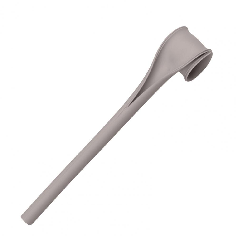 Useful Straw Flexible Solid Color Stirring Straw One Click Open Drinking Straw for Restaurant Home Straw: Grey