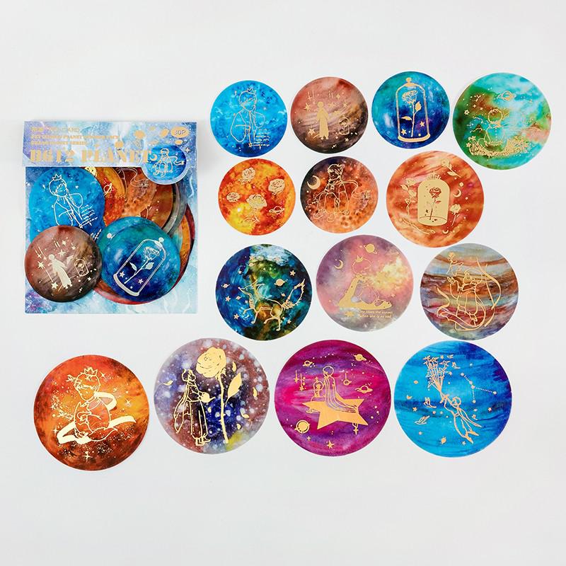 30Pcs Gekleurde Astronomie Stickers Universe Washi Stickers Van Ruimte Galaxy Planeten Esthetische Decoratie Voor Album Laptop Plakboek: C