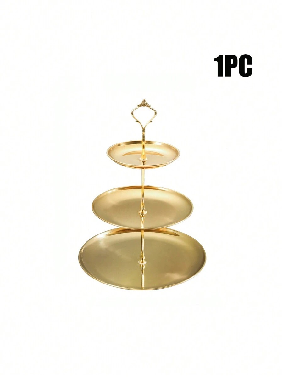1/2 stuks roestvrij staal goud dessertblad, multi-tier taartstandaard, taartplaat, snackschaal, voor theekransje, verjaardag, bruiloft: Zilver