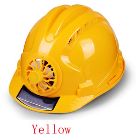 Casquette De Travail avec ventilateur solaire, chapeau De Protection transparent Anti-écrasement, pour le Travail De Construction: YELLOW