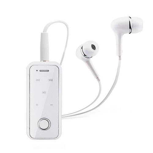 DAONO i6s Bluetooth Earphone Wireless Handsfree Earbuds Headset with Microphone Calls Voice Remind Wear Clip Driver: White