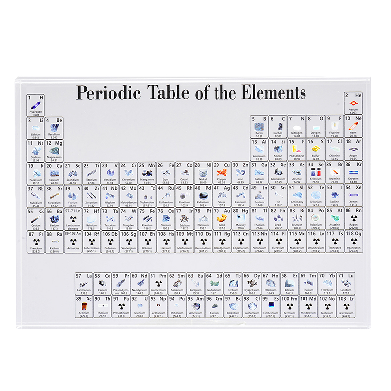 1pc akryl kemiske elementer skrivebordsdisplay periodisk bord dekorationselementer indrammet til elever, lærere kunsthåndværk