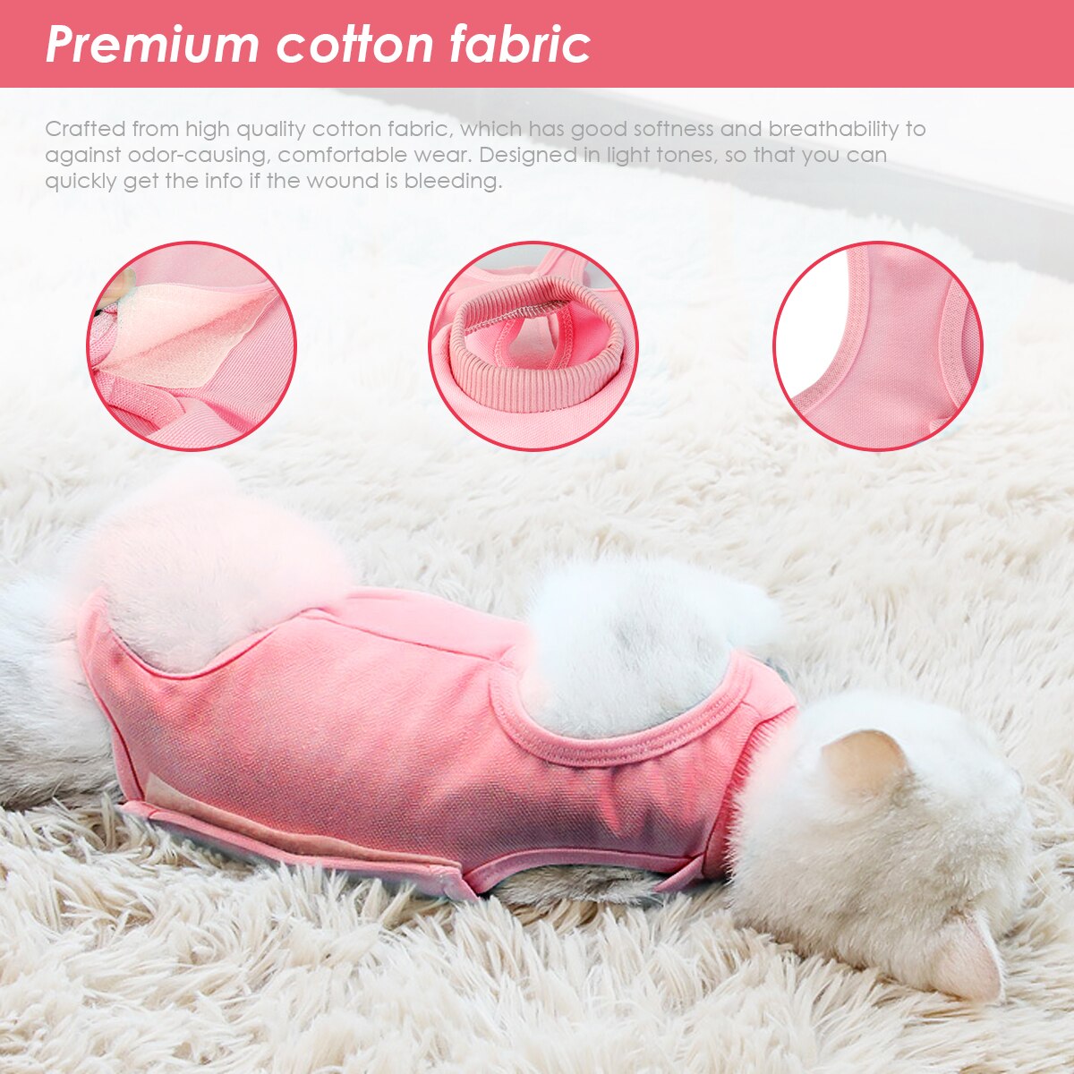 Pet Cat Recovery Suit After Surgery Wear E Collar &amp; Cone Of Shame Alternative Protect Wounds Cat Supplies Pet Products