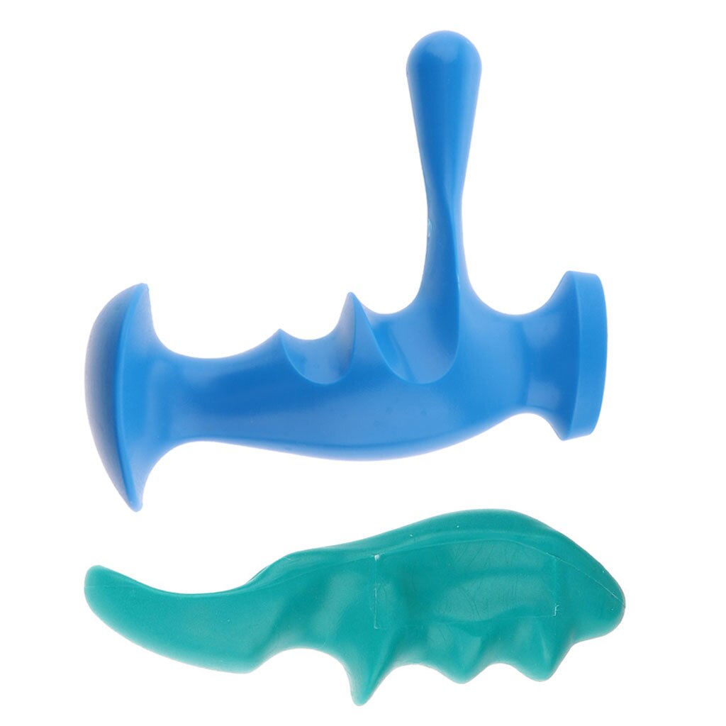 2pcs Massage Device Manual Thumb Massage Physiotherapy Tools Full Body Deep Tissue Trigger Portable Multifunctional Massage: Blue White