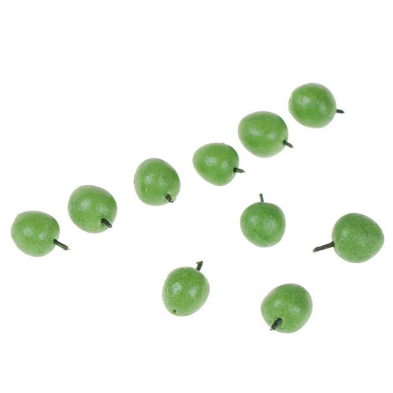 10pz 1/12 accessori per Astuccio delle bambole in miniatura resina verde mela/fragola rossa simulazione frutta modello giocattolo casa delle bambole decorazione