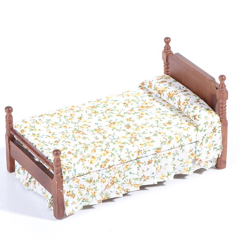 Nuovi Arrivi 1/12 Bilancia Dollhouse Mobili In Miniatura Da Letto Floreale Pastorale di Stile Classico Giochi di imitazione mobili Giocattolo Del Capretto Per Il bambino