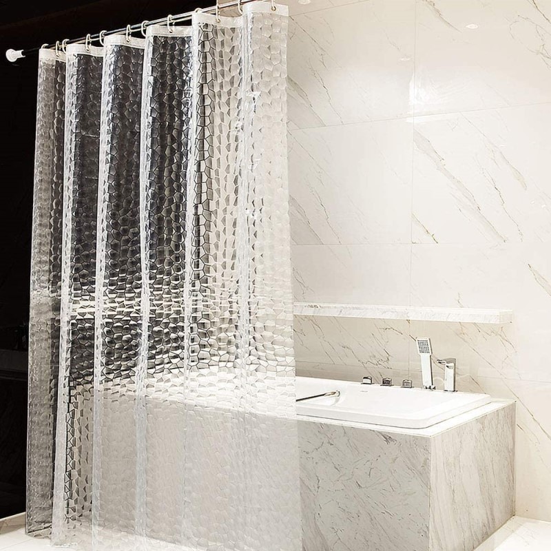 Tenda da doccia 3D tende da bagno trasparenti impermeabili a prova di muffa tenda da bagno moderna in EVA ambientale con ganci