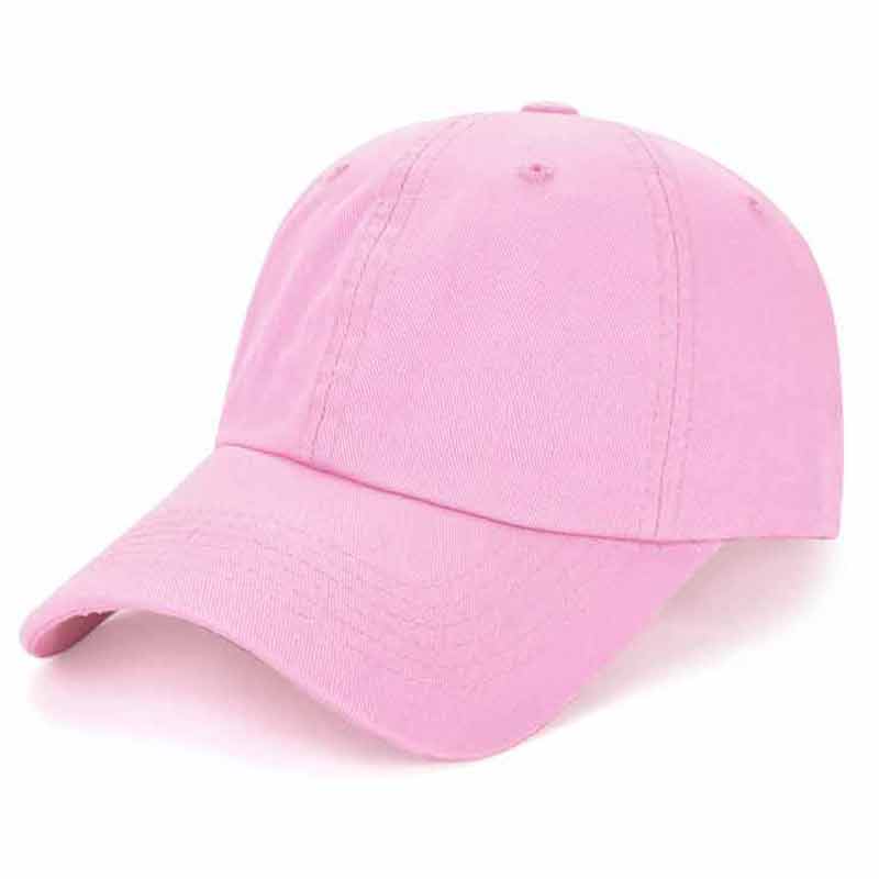 Adjustable Plain Soft Baseball Cap Washed 100% Cotton Dad Hats Unisex Daily Orange Pink Black Red Blue Khaki Brown: Pink