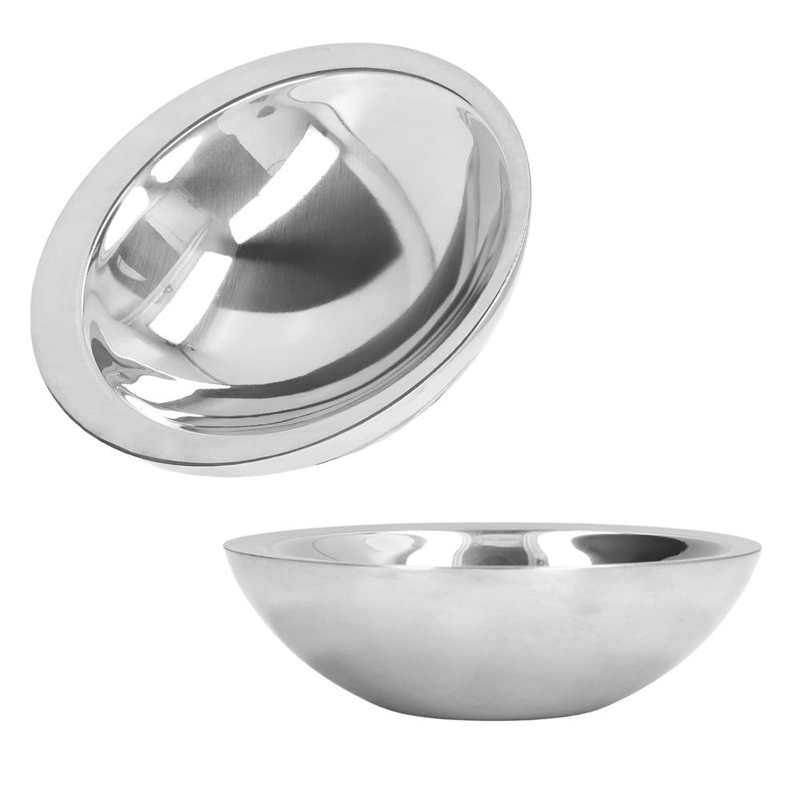 Stainless Steel Bowl Hammered Style Double Wall Serving Bowl for Fruit for Salad