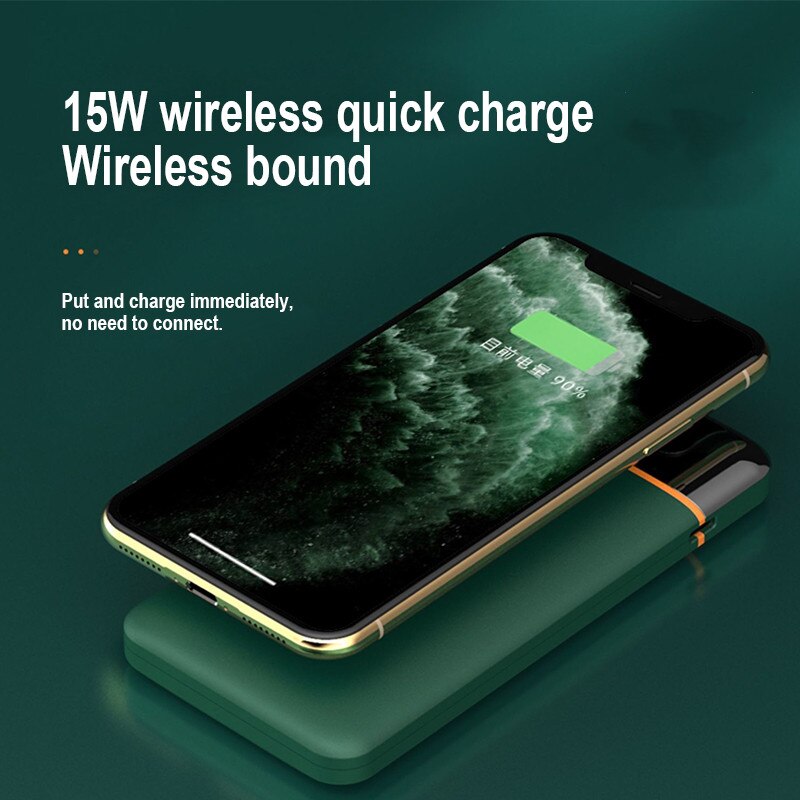 Powerbank 20000 mah super hurtig opladning 22.5w/ trådløs 15w mobil power  pd18w mobiltelefon ekstern batterioplader til xiaomi